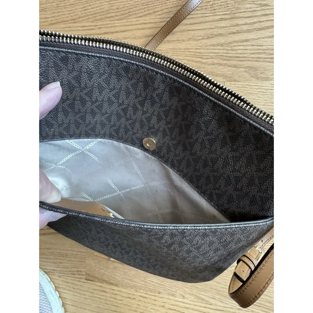 Michael Kors Brown Crossbody Bag with Gold Hardware